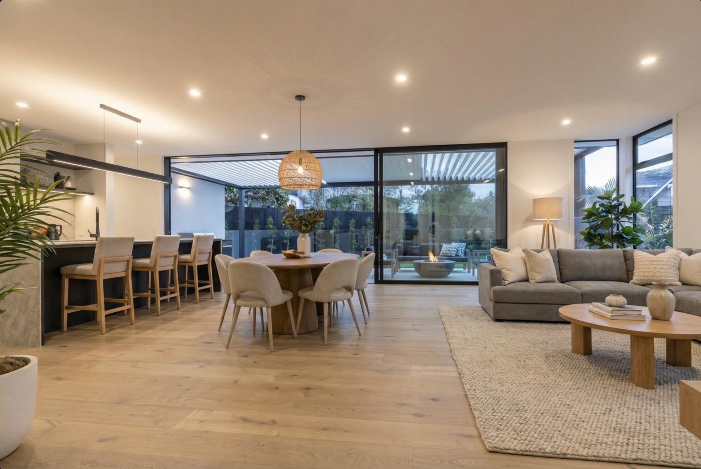 Room after premium visual enhancement with furniture and styling